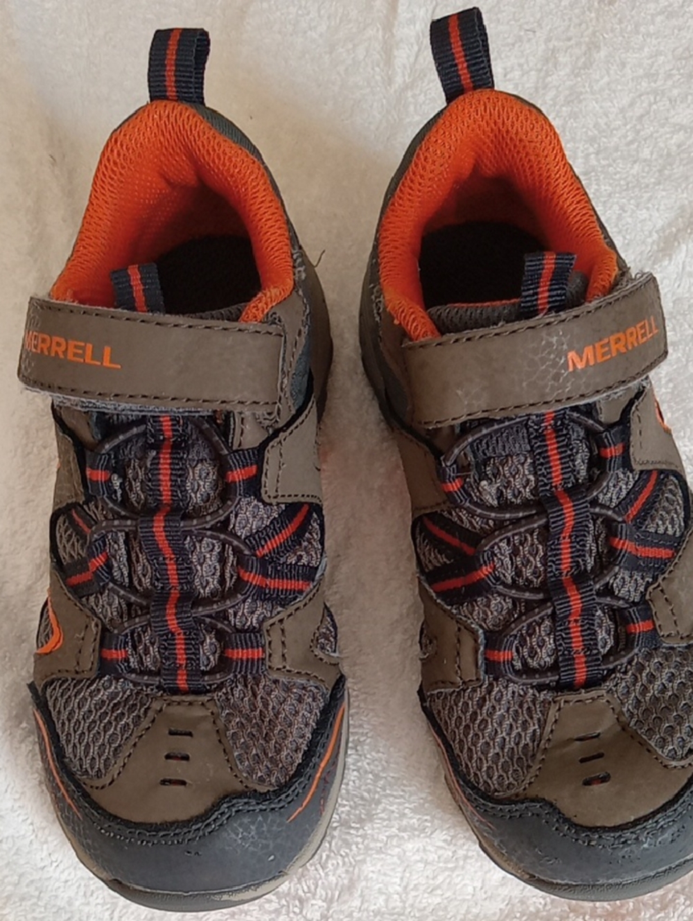 Merrell Kids Brown and Orange Trail Sneakers